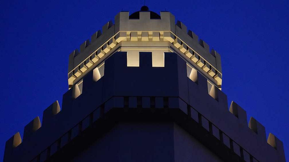 Carter tower at night